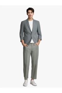 訂製灰色男裝西裝套裝    設計單排一顆紐扣西裝套裝    管家部制服男西裝   勵庭酒店   HL053 